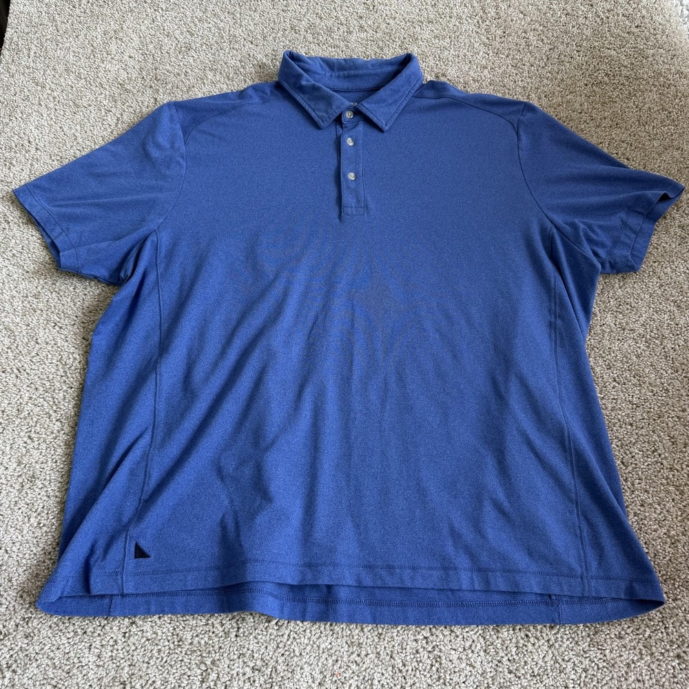 UNTUCKit Clavidor Polo Shirt Mens 2XL Blue Stretch Knit Short Sleeve Performance